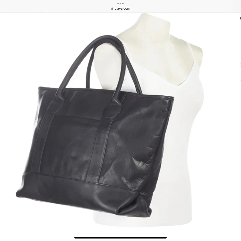 CLAVA NANTUCKET LEATHER TOTE - Picture 3 of 13